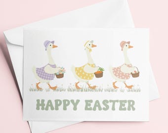 90s Porch Goose Happy Easter Greeting Card
