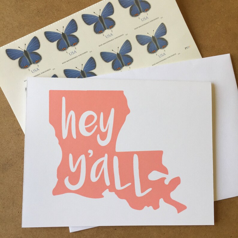 Louisiana Greeting Card Hey Y'all Card Louisiana Gift Etsy