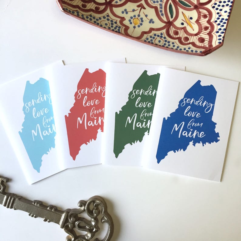 Maine Greeting Card Maine Card Maine Greeting Maine Gift Etsy