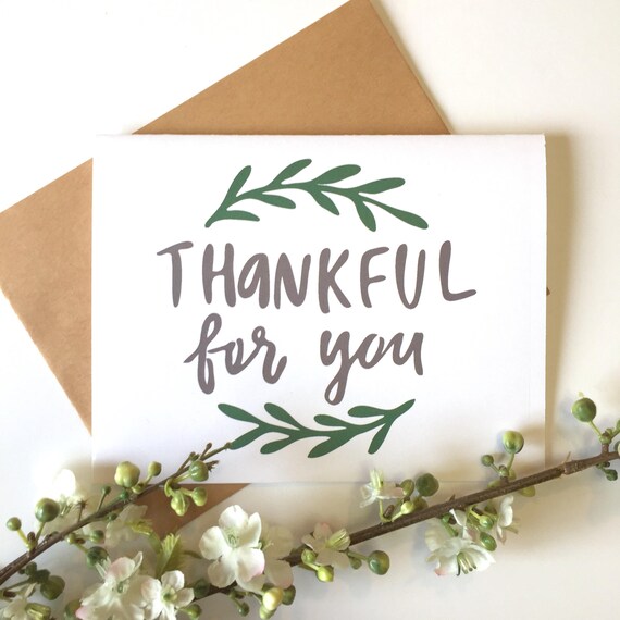 thankful for you cards thankful for you gifts thankful card etsy