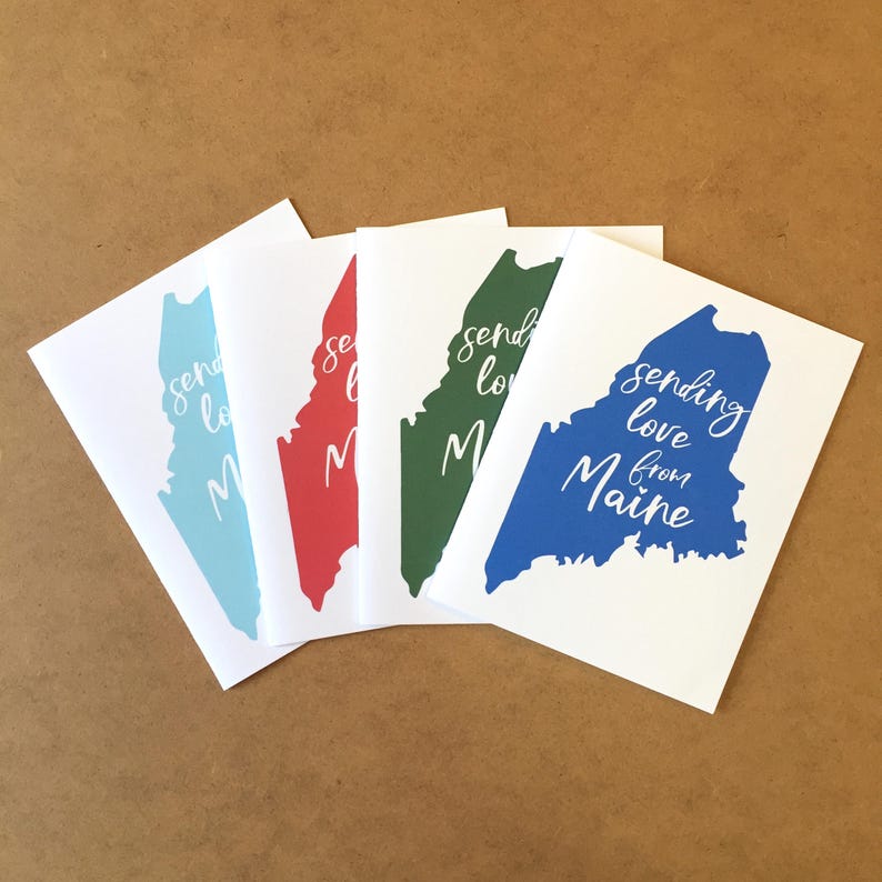 Maine Greeting Card Maine Card Maine Greeting Maine Gift Etsy