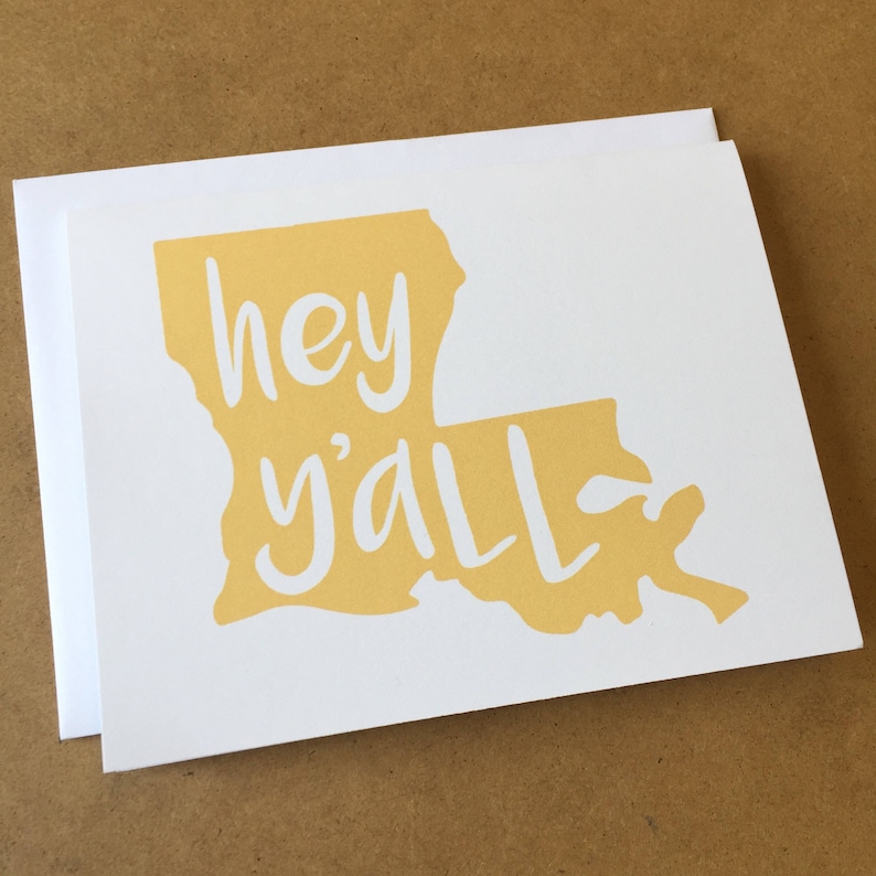 Louisiana Greeting Card Hey Y'All Card Louisiana Gift Etsy