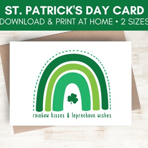 Printable St. Patrick's Day Card, St. Patrick's Day Rainbow Card ...
