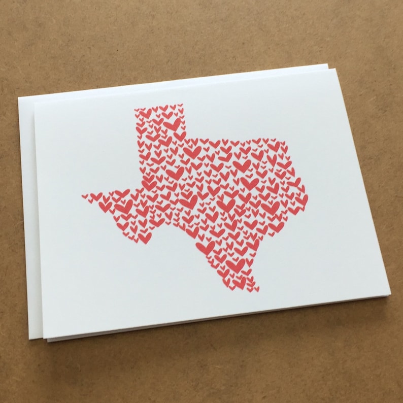 Texas Valentine Texas Card Texas Love Greeting Card Etsy