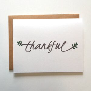 Thankful Card: Calligraphy Leaves, Thanksgiving Thank You Bild 5