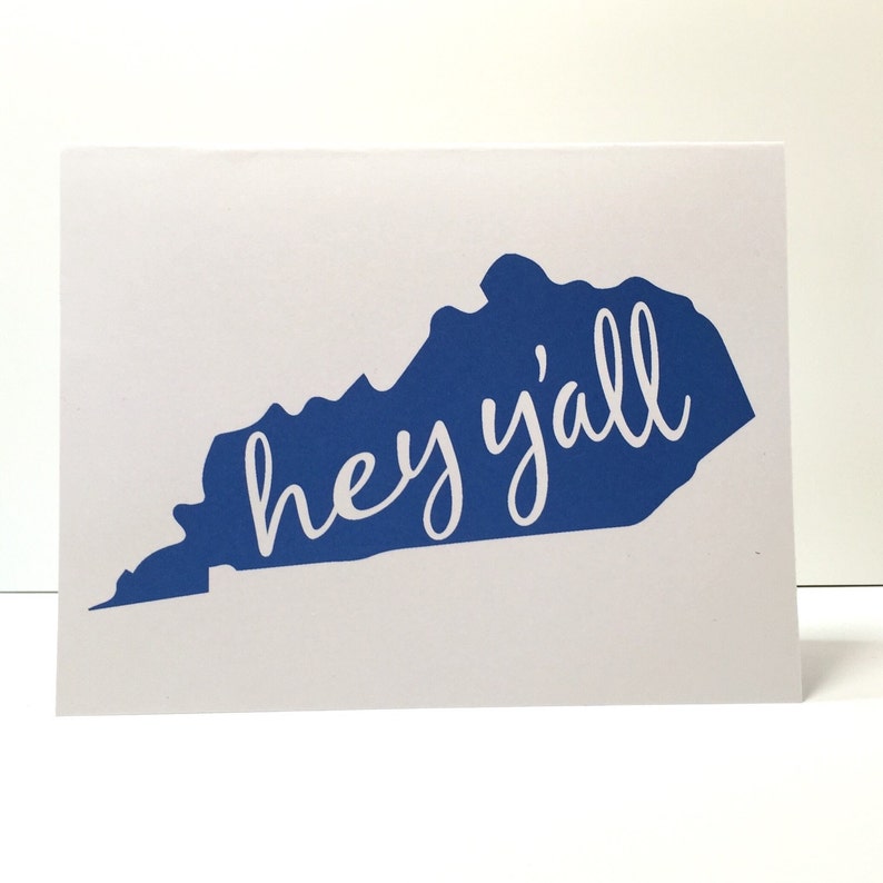 Kentucky Card Hey Y'all Kentucky Gifts Kentucky Etsy