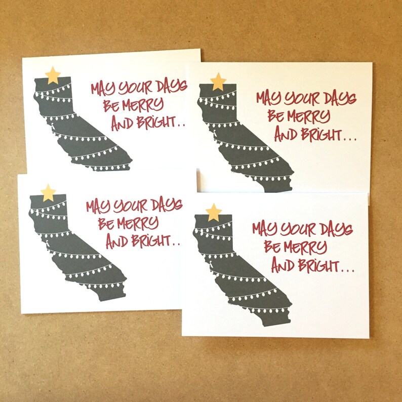 California Christmas Card Set California Gift Idea Etsy