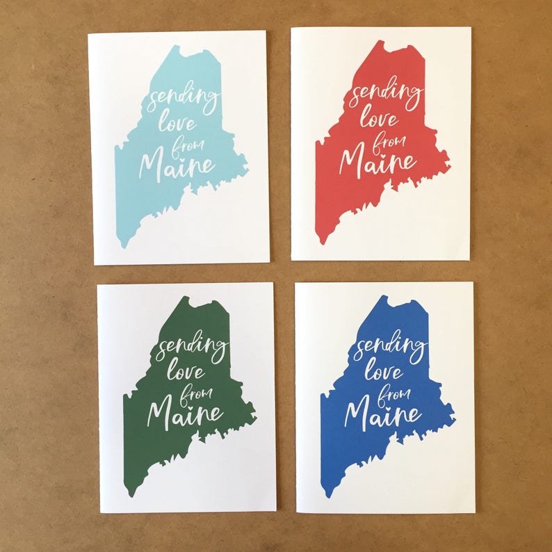 Maine Greeting Card Maine Card Maine Greeting Maine Gift Etsy