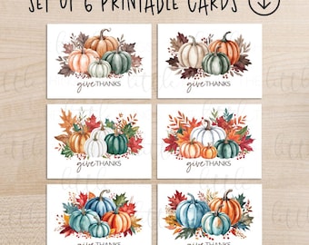 Printable Thanksgiving Note Cards – 6 Cozy Designs