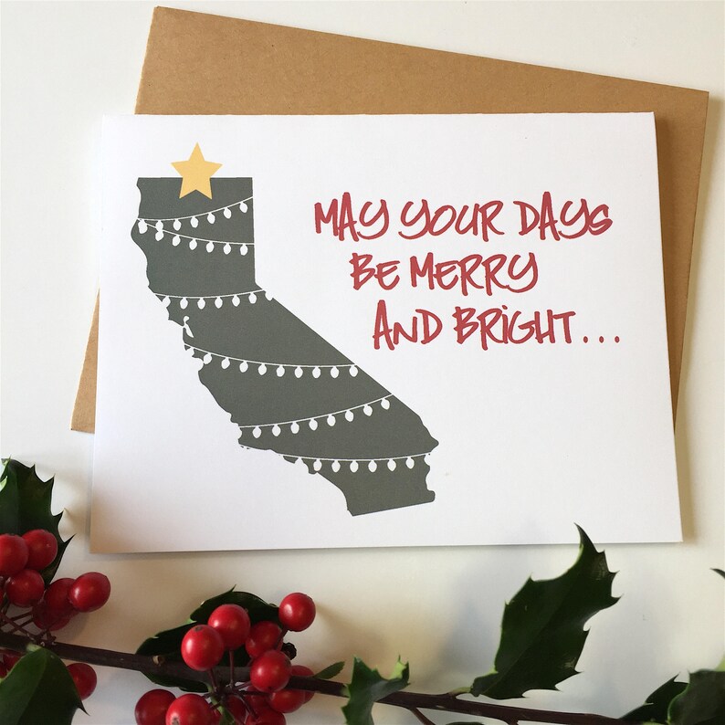 California Christmas Card Set California Gift Idea Etsy