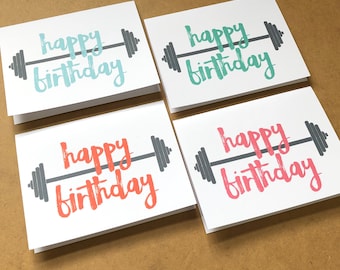 Barbell Birthday Card: Fitness Greeting Card
