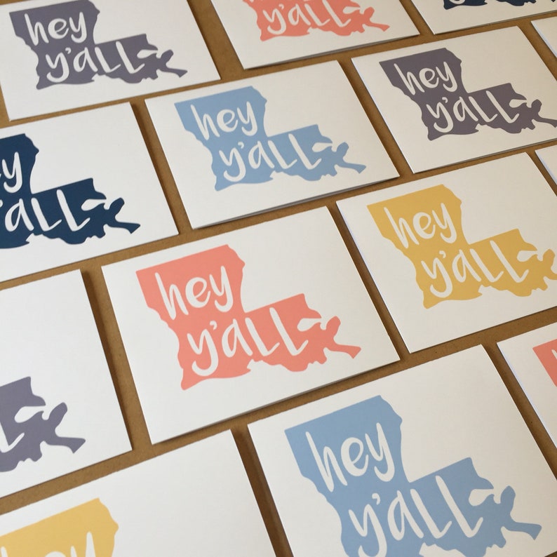 Louisiana Greeting Card Hey Y'All Card Louisiana Gift Etsy