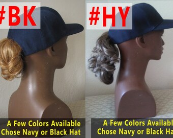 Baseball Cap With Ponytail Attached Etsy