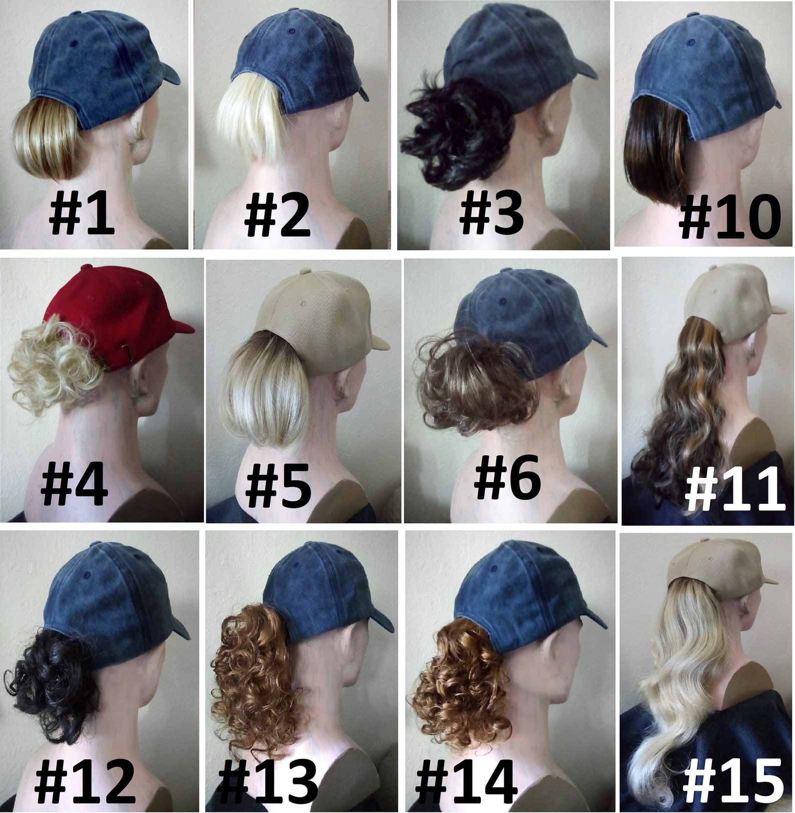Hats With Hair Attached Baseball Caps With Ponytails Etsy