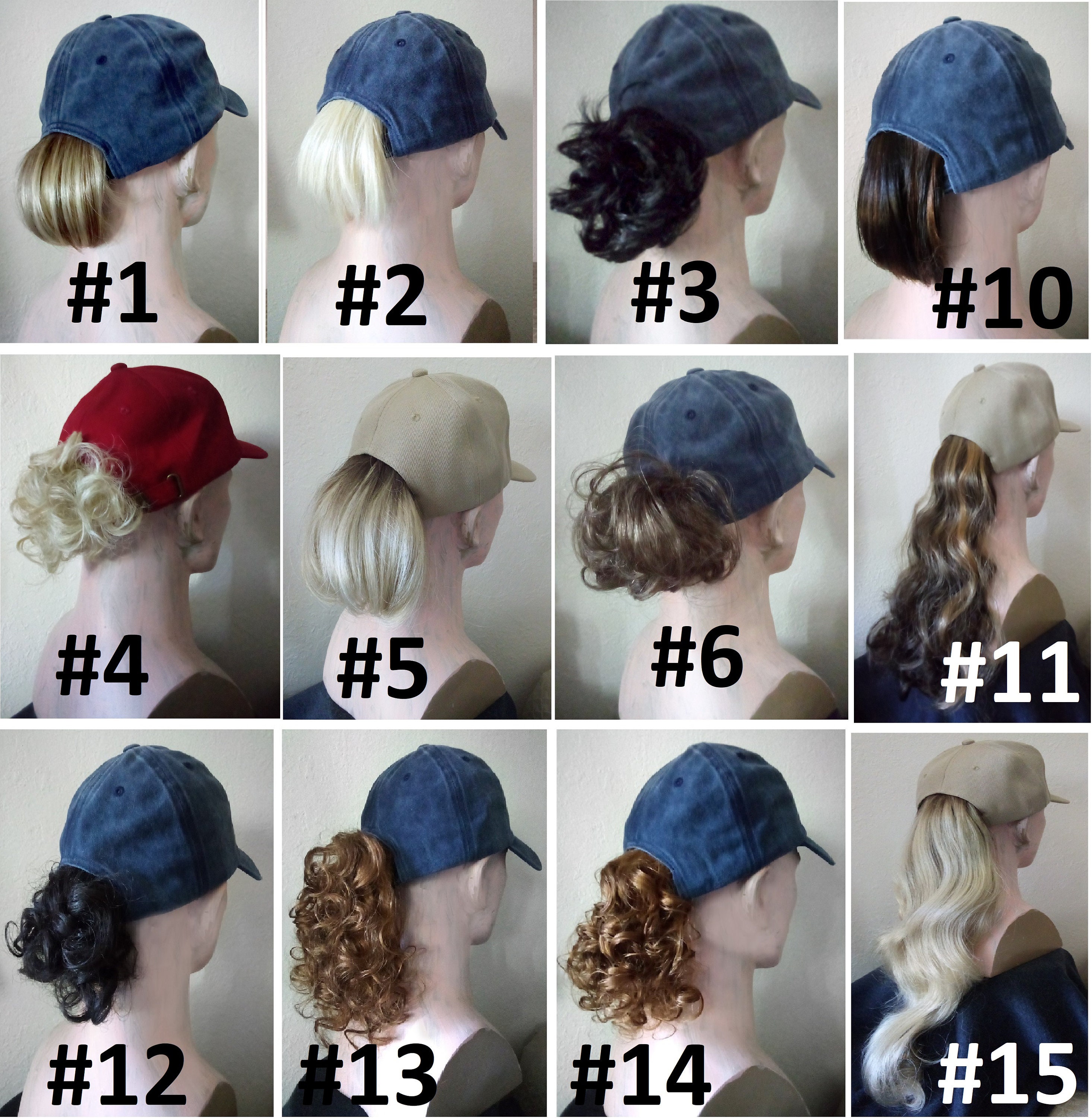 Hats With Hair Attached Baseball Caps With Ponytails Etsy