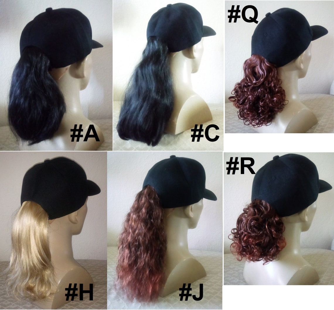 Hats With Hair Attached Baseball Caps With Ponytails Etsy