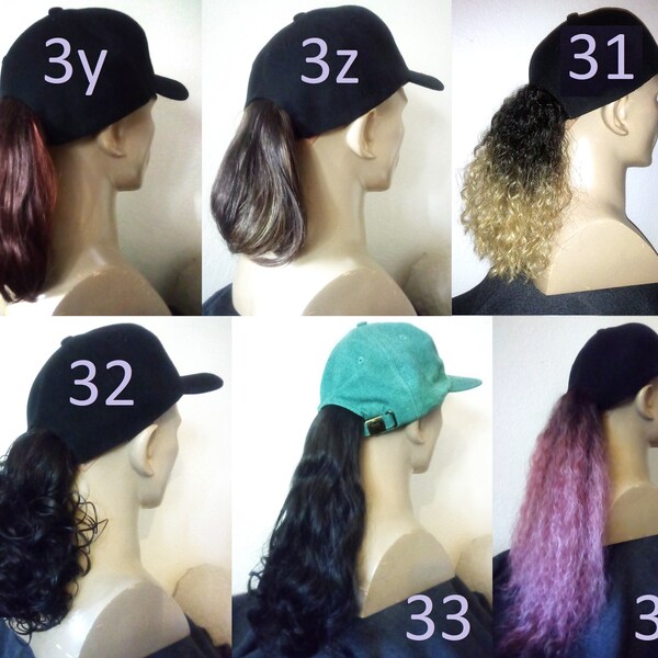 Baseball Cap With Attached Ponytail Etsy
