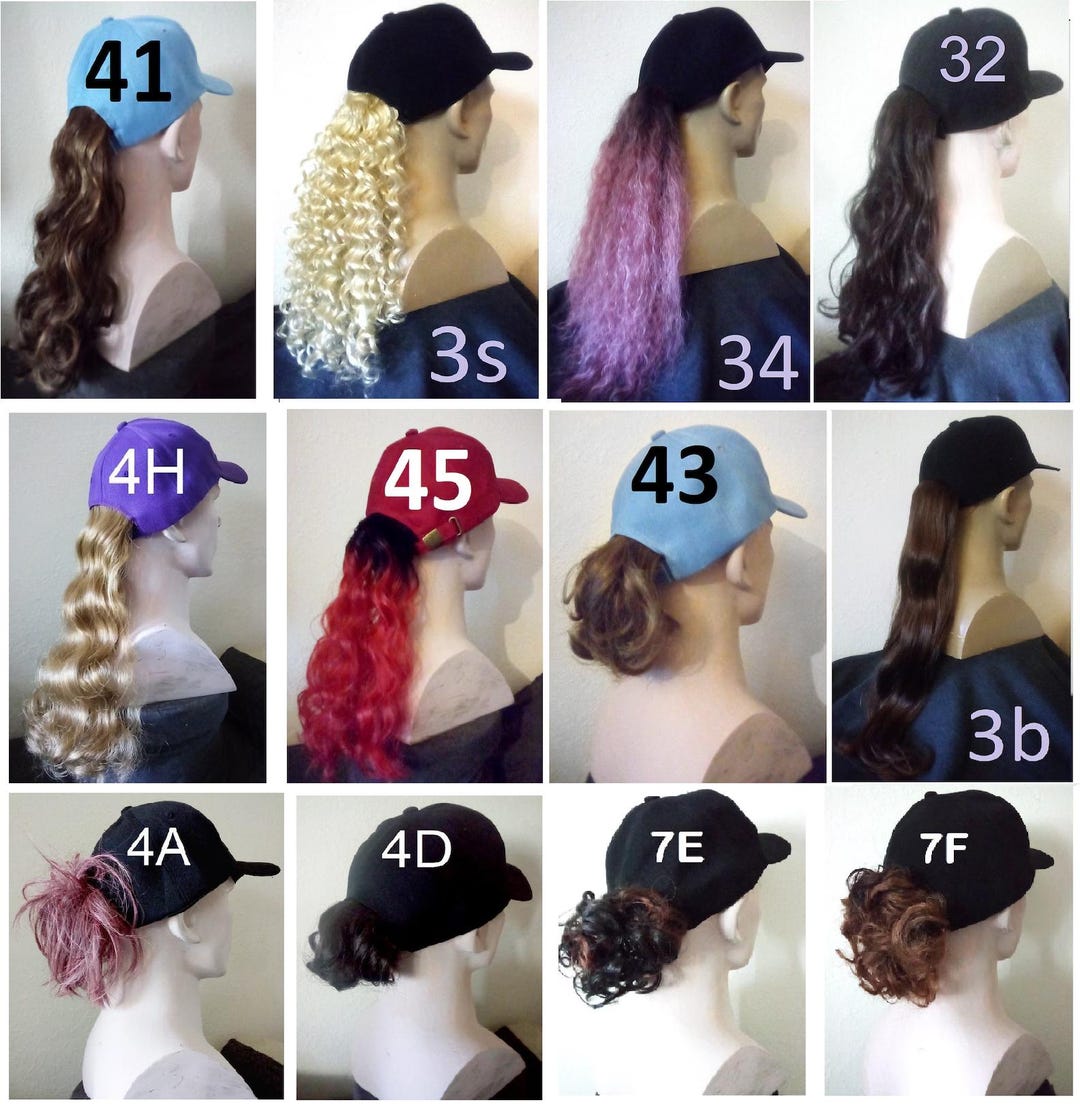 Buy Made Baseball Cap Hat With Ponytail Attached Various Hair