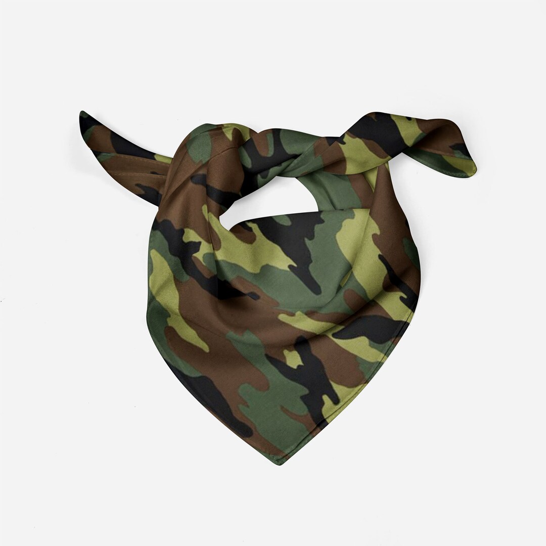 Camo Dog Bandana Camouflage Hunting Dog Army Veteran Paws Etsy