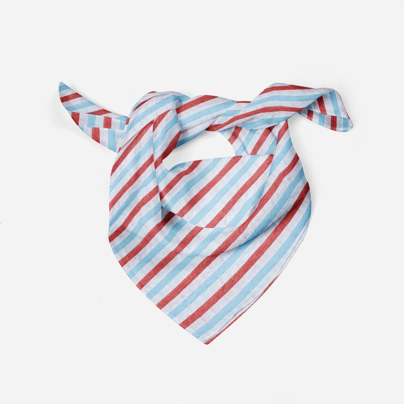 free domestic shipping Lime green Cat bandana SpringSummer- Memorial Day Fourth of July 4th Seersucker Peach Dog Bandana