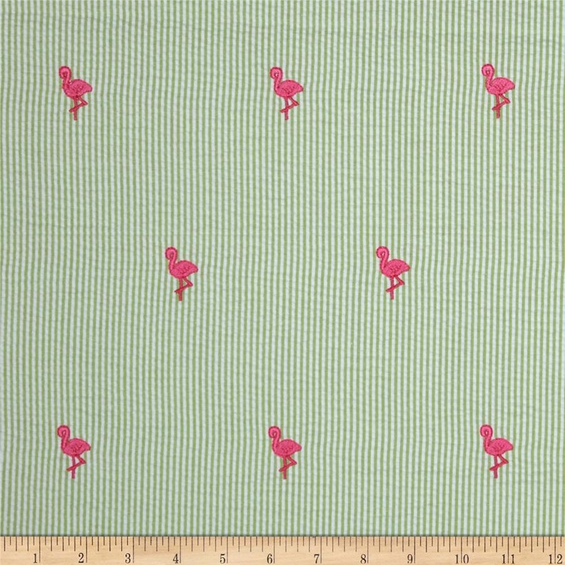 Memorial Day 4th of July Nautical Spring Summer Preppy Pet Bandana Uptown Pup Store Flamingo Seersucker Green Stripe Dog Bandana