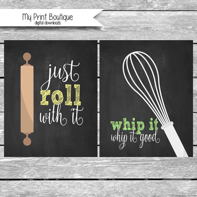 Kitchen Utensil Pun Chalkboard Printables High Resolution Etsy