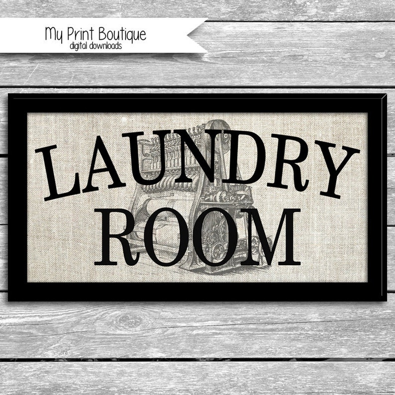 Laundry Room Sign Printable 5x10 Inch Linen Look Antique  Etsy