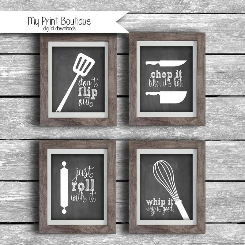 Kitchen Utensil Pun Chalkboard Printables High Resolution Etsy