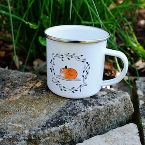 Sleepy Fox Mug / woodland friends camp mug