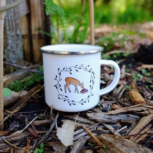 Curious Deer Mug / woodland friends camp mug