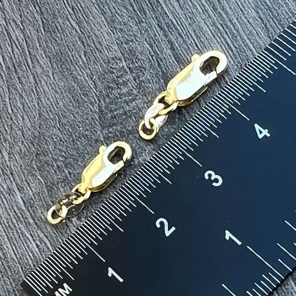 14kt Gold Filled Lobster Clasp/ Lobster Claw /Trigger Clasp with Quality Tag - Gold Clasp with Open Jump Ring- Made in Italy - 10mm 12mm