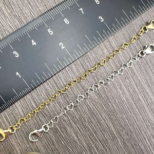 Safety Extender - Sterling Silver  or 14kt Gold Filled Heart Link Chain - Your Choice of Length  - Custom Sizes and Requests Available