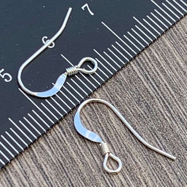 STERLING SILVER HOOK Earrings, Ear Wires, Wire Hooks, 925 Sterling Silver, Ear Hooks, French Hook Ear Wire - Simple Classic with coil