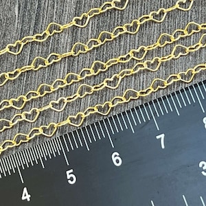 14kt Gold Filled Heart Link Chain: 4mm Soldered Jewelry Supplies