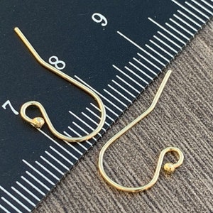 20x Rose Gold Tone Flat Earring Wires Hooks Ball Ear Wire 