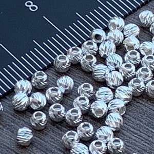 IN STOCK !!!  Listing Moved -925 Sterling Silver Beads 2.5mm ,3mm Diamond Cut Beads- Spacer Beads - See Description for link