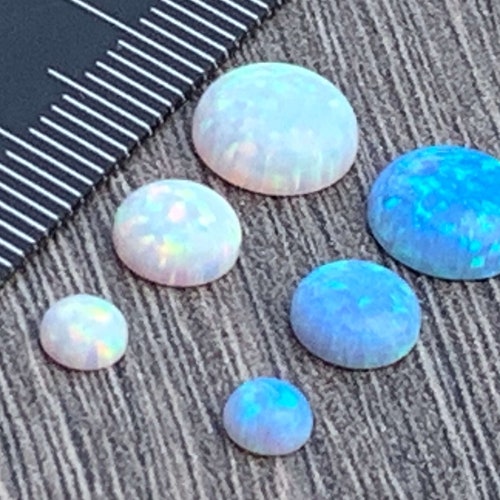 Flashes of Colour 8mm x 6mm Oval Cabochon Gem Gemstone Natural Opal White 