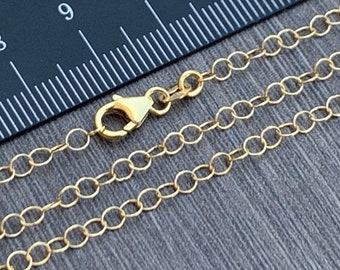 14Kゴールドフィルドケーブルリンクネックレス（ロブスタークラスプ付き）