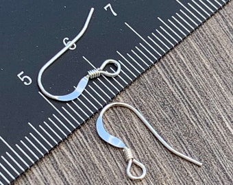 925 Sterling Silver French Ear Wires: Simple Hook with Coil