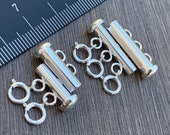 Sterling Silver Layered Detangler Clasp, Multi Necklace Clasp, Stamped 925 Sterling Silver Tune Bar Clasp - Ships out from USA