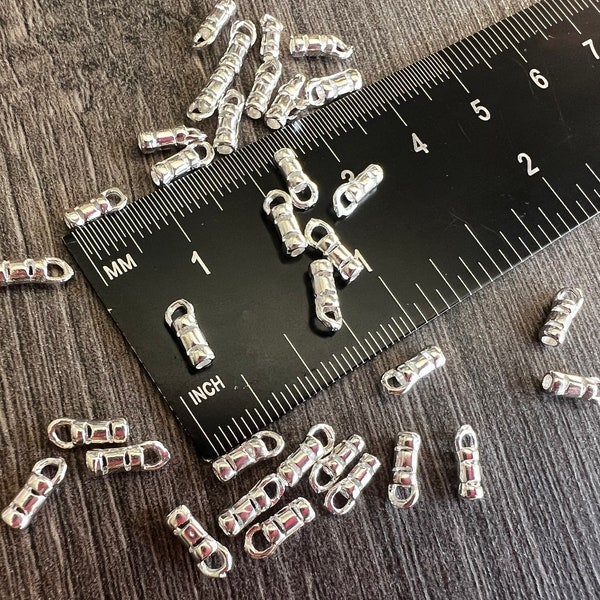 ENDKAPPEN/CRIMPS 1,5 mm – Innendurchmesser – Sterlingsilber, zum Abschluss 1,1 – 1,3 mm – Lederband, Perlenkette, Schlangenkette – Endkappen