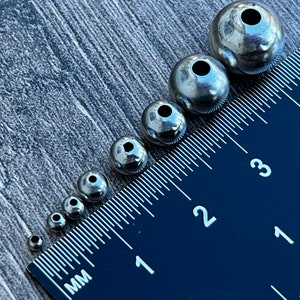 New Sizes ! Navajo Pearls - Sterling Silver - 2mm/2.5mm/3mm/4mm/5mm/6mm/8mm/10mm -  Silver Round Beads - Ships out from USA