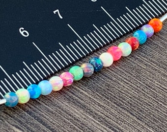 3mm OPAL Round Beads- Various Colors  -Wholesale Lot, Fully Drilled Holes-Jewelry Making- Ships out from USA