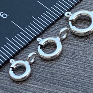 Spring Clasps 6mm/7mm/8mm/16mm/18mm  Sterling Silver  -High Quality Made in Italy - Jewelry Making Supplies -With Open Jump Ring