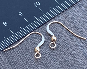 Ganchos para pendientes de oro laminado de 14 quilates con bola de 3 mm: Suministros para joyería - Ganchos de oro