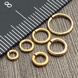 Jump Rings 14kt Gold Filled Open - 2mm 3mm 4mm 6mm Inner Diameter , 4mm 5mm 6mm 8mm Outer Diameter - 18, 20 & 24 Gauge