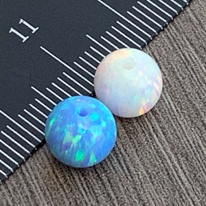 8mm OPAL Round Beads -Light Blue or White -Smooth Opal Beads-Wholesale Lot, Fully Drilled Holes-Jewelry Making