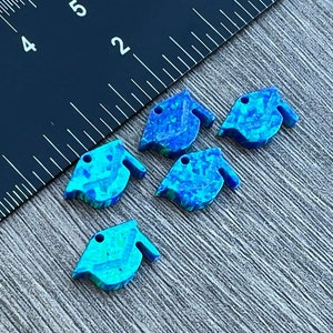 Opal Graduation Cap Charm: Jewelry Making Supplies (8mm x 11.5mm)