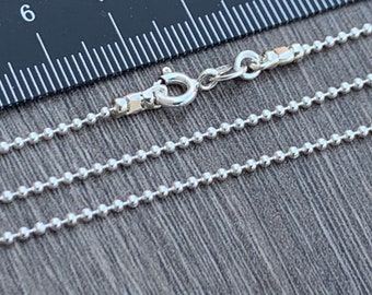 Sterling Silver Ball Bead Chain Necklace 1.5mm - Various Lengths