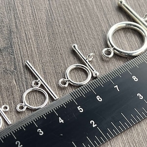 Sterling Silver Toggle Clasp Set - 11mm, 12mm or 21mm  - High Quality - Ships out from USA